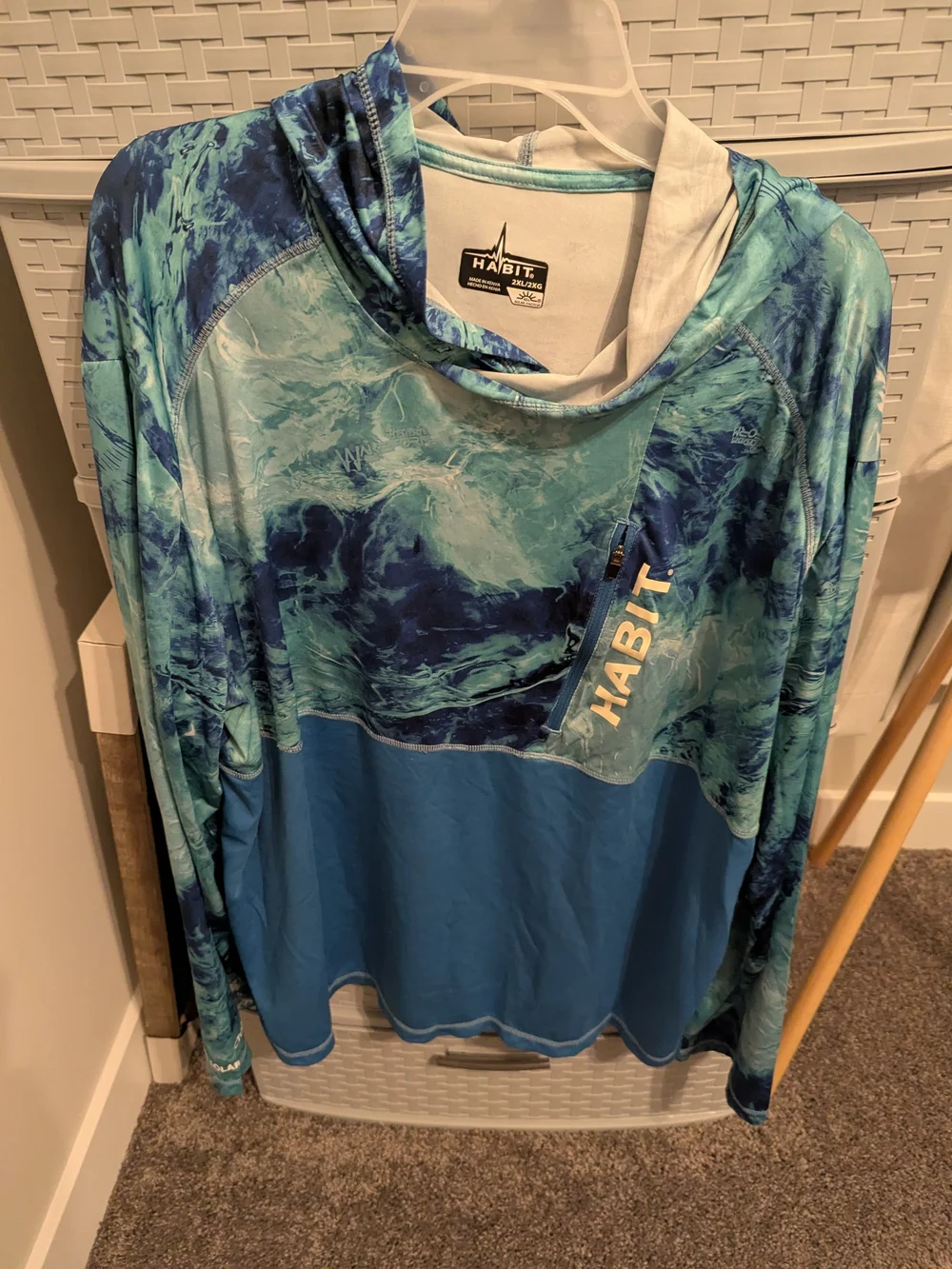 Blue Aqua Hooded Long-Sleeve Top